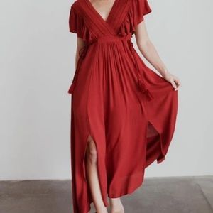 NWT Red Baltic Born Jennifer Deep V Dress Large Maternity Friendly